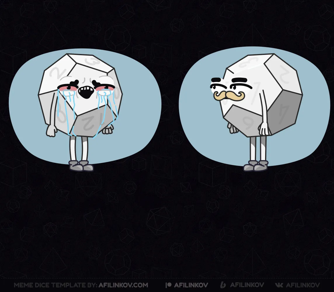 d12, crying, mustache, neutral face, acceptable, emotionless, pokerface, dnd meme