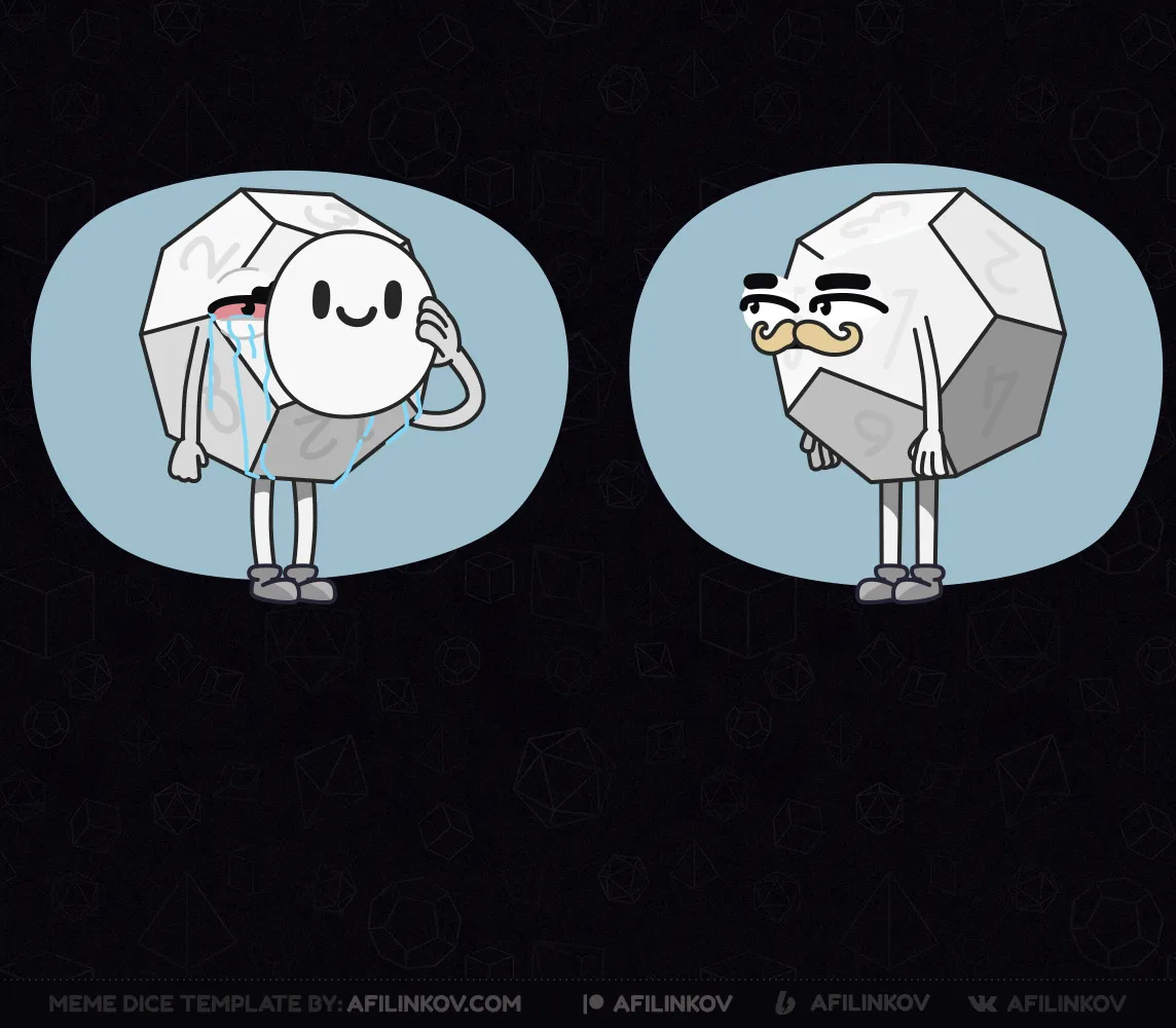 d12, crying, pretending, mustache, neutral, fake, hidden sadness, acting normal, dnd meme